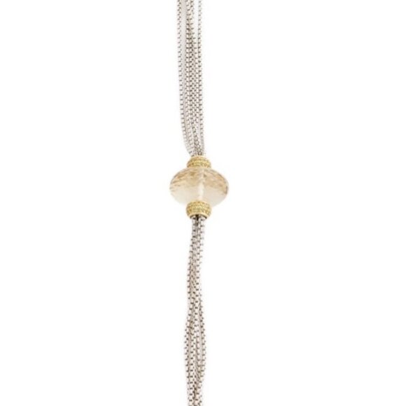 DAVID YURMAN CITRINE & SAPPHIRE STERLING SILVER & 18K MULTI-CHAIN NECKLACE - Picture 7 of 11